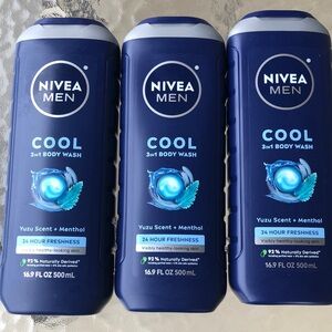 NIVEA Men Cool 3-in-1 Body Wash - 3-Bottles.